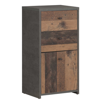Willowmere Vintaeg Wood Chest Storage Cabinet 2 Drawers 1 Door