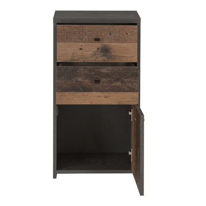 Willowmere Vintaeg Wood Chest Storage Cabinet 2 Drawers 1 Door