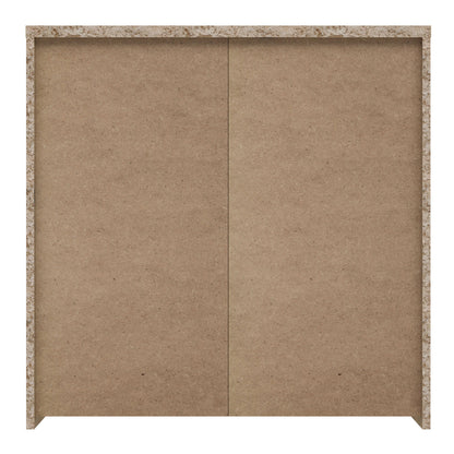 Willowmere White and Natural Artisan Wood Chest Storage Cabinet 4 Doors