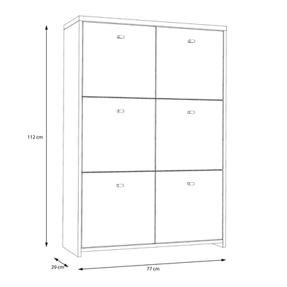 Willowmere Vintage Wood Chest Storage Cabinet 6 Doors