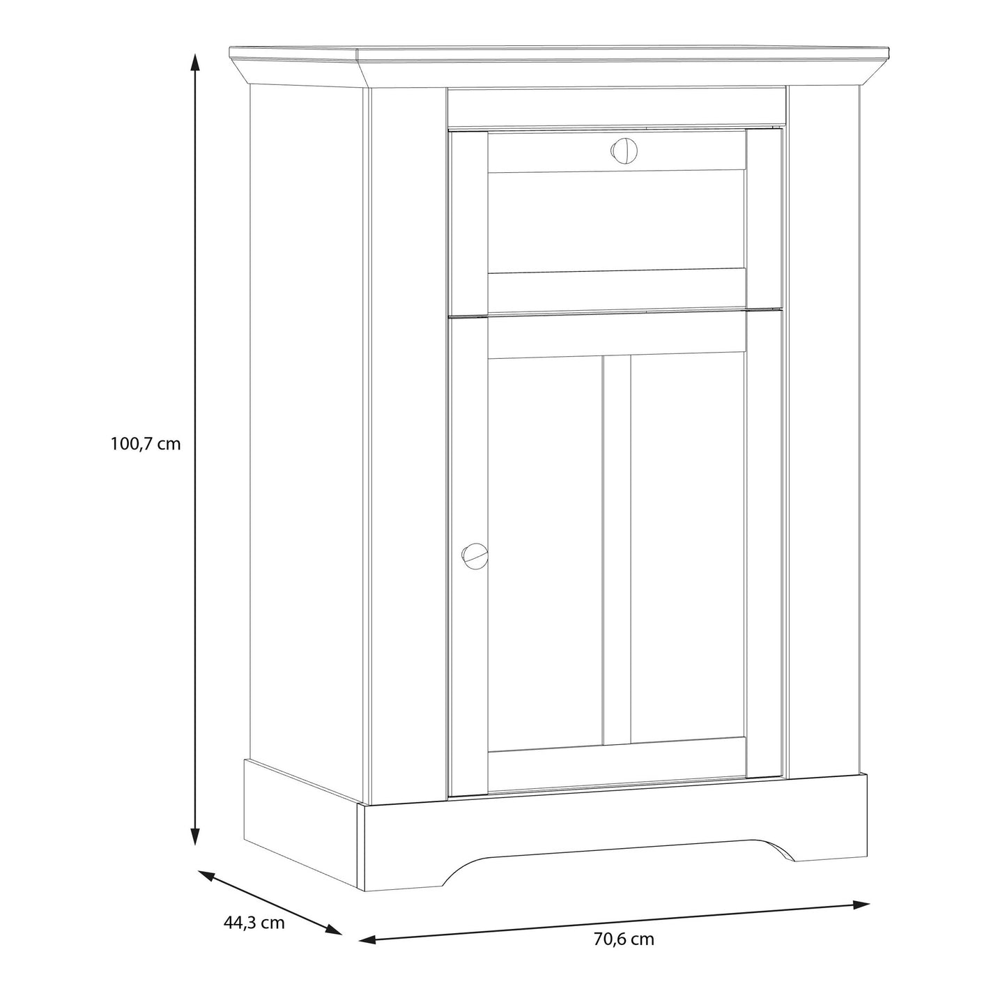 Silkeborg Cabinet Nelson and Snowy Oak Wood 1 Drawer 1 Door