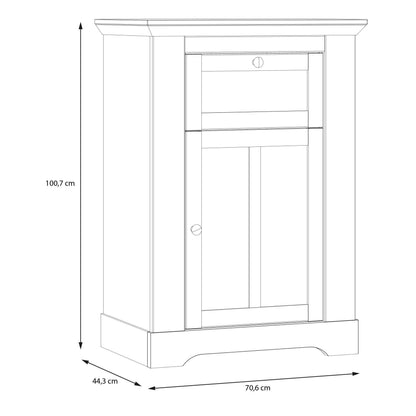 Silkeborg Cabinet Nelson and Snowy Oak Wood 1 Drawer 1 Door