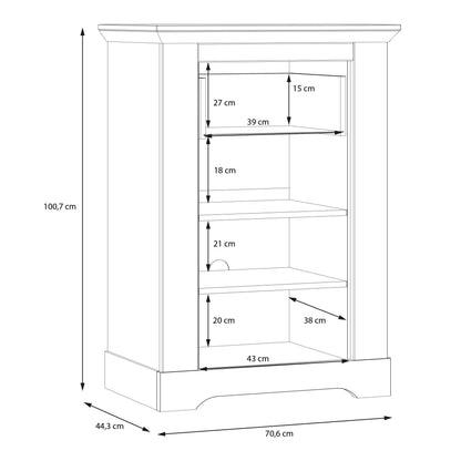 Silkeborg Cabinet Nelson and Snowy Oak Wood 1 Drawer 1 Door