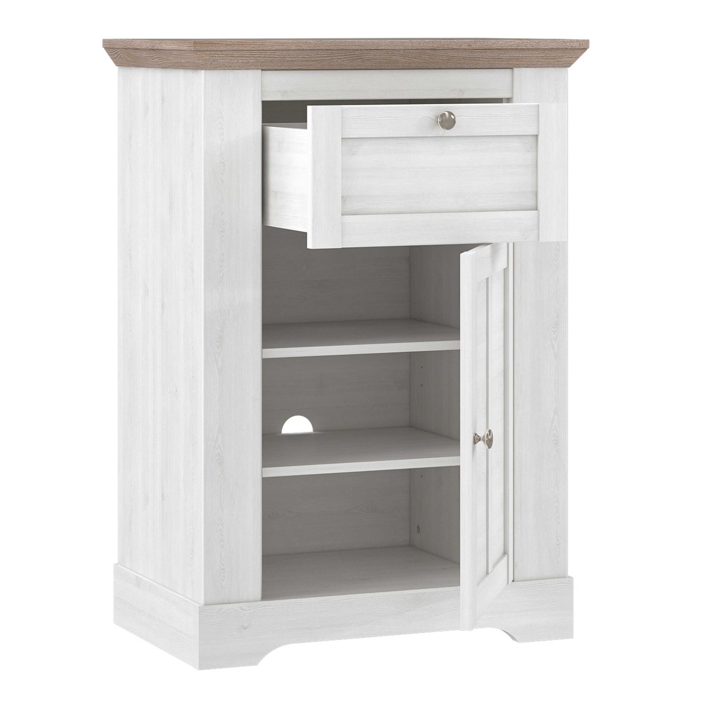 Silkeborg Cabinet Nelson and Snowy Oak Wood 1 Drawer 1 Door