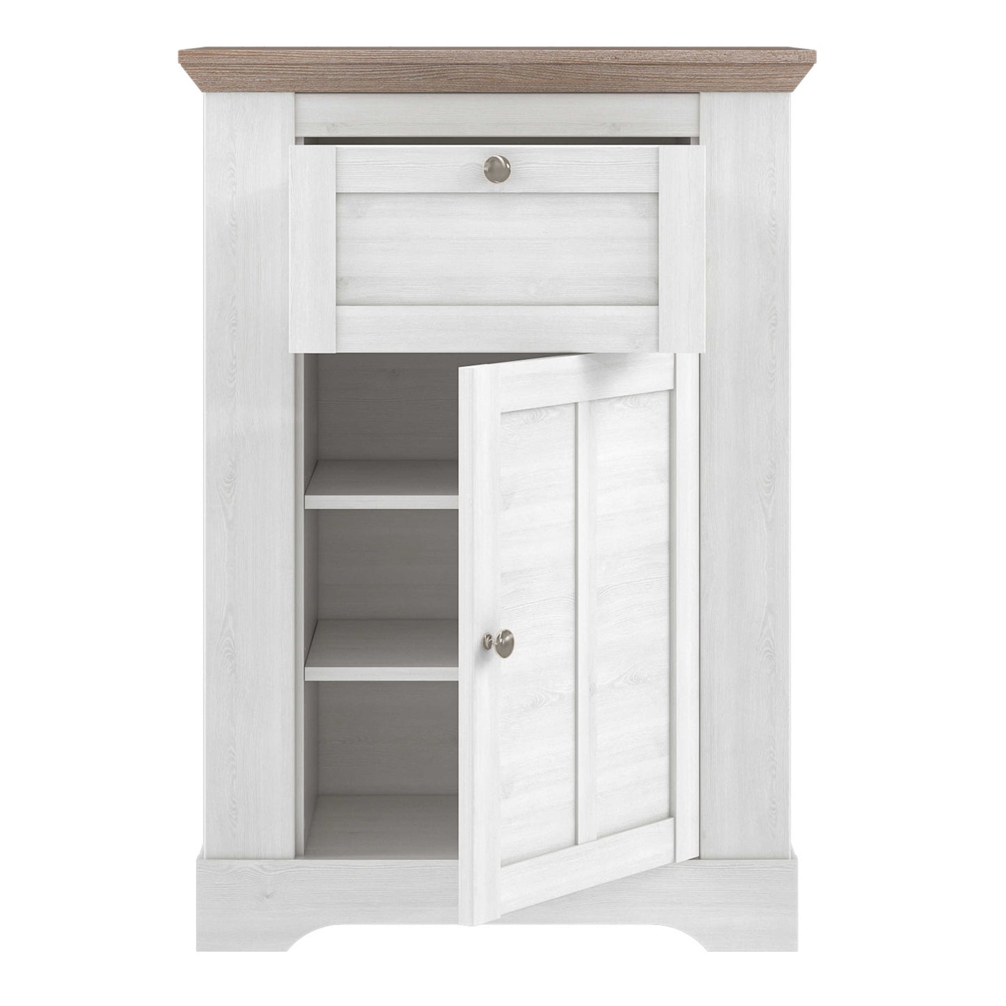 Silkeborg Cabinet Nelson and Snowy Oak Wood 1 Drawer 1 Door