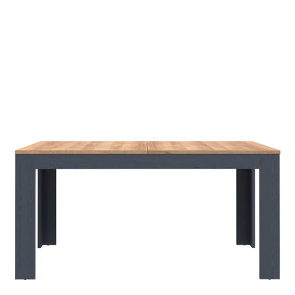Bramblecroft Navy and Natural Oak Wood Extending Dining Table