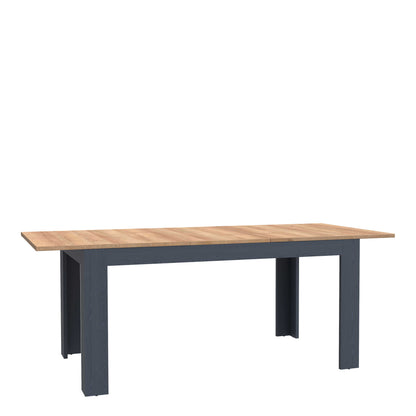 Bramblecroft Navy and Natural Oak Wood Extending Dining Table