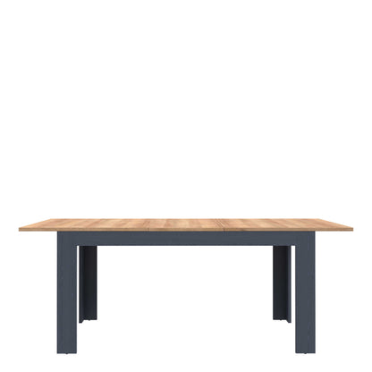 Bramblecroft Navy and Natural Oak Wood Extending Dining Table