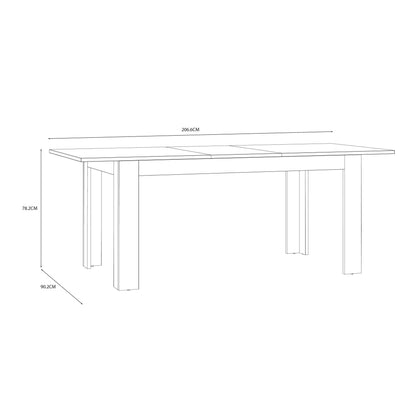 Bramblecroft Grey and Natural Oak Wood Extending Dining Table
