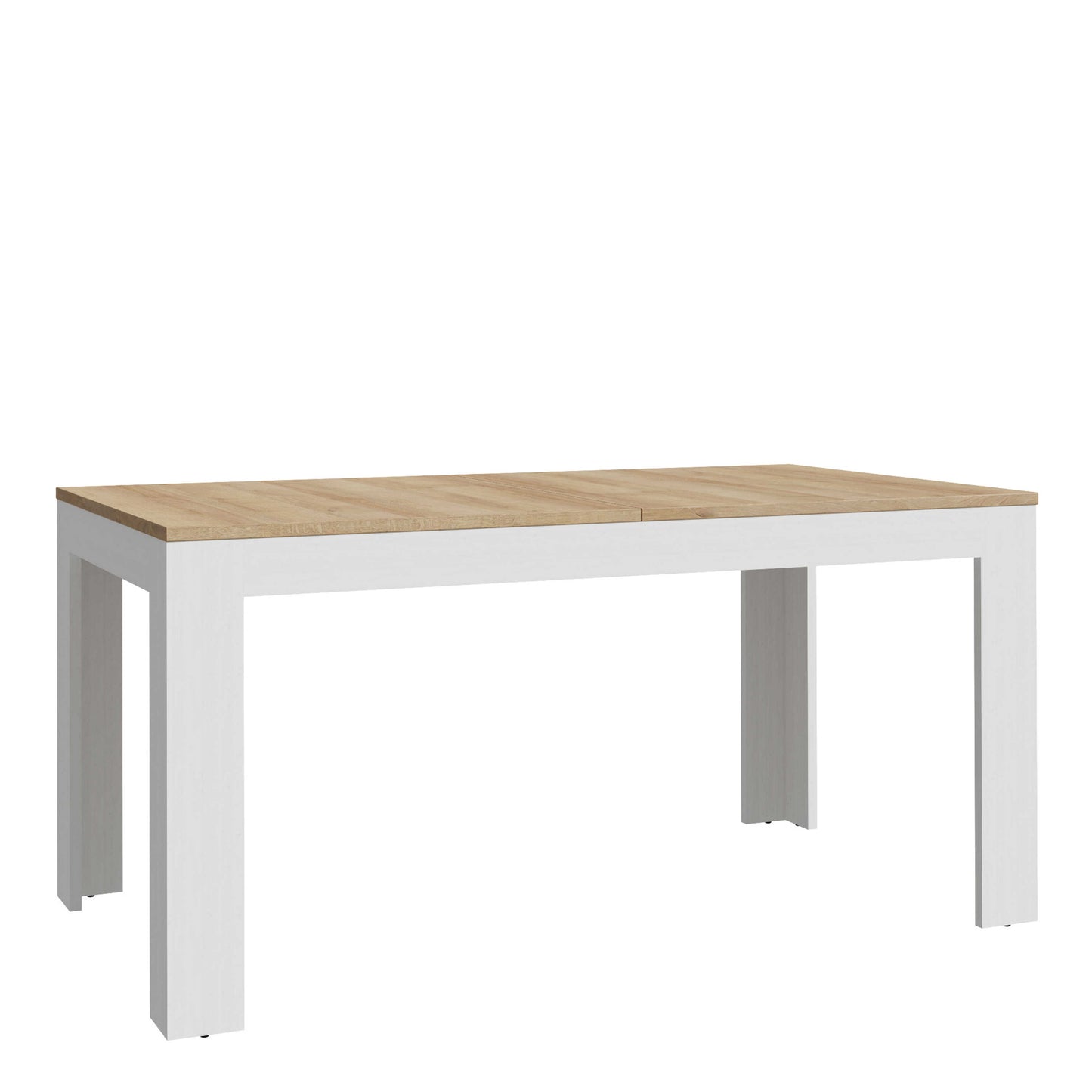 Bramblecroft White and Natural Oak Wood Extending Dining Table