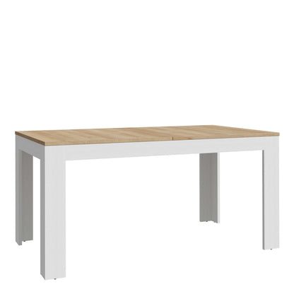 Bramblecroft White and Natural Oak Wood Extending Dining Table