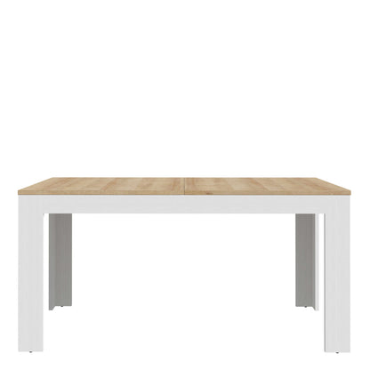 Bramblecroft White and Natural Oak Wood Extending Dining Table