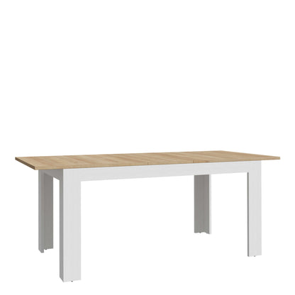 Bramblecroft White and Natural Oak Wood Extending Dining Table
