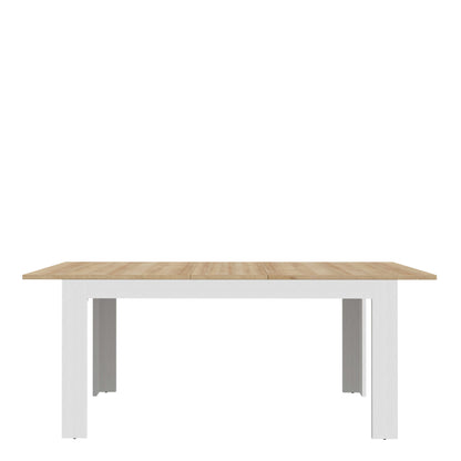 Bramblecroft White and Natural Oak Wood Extending Dining Table