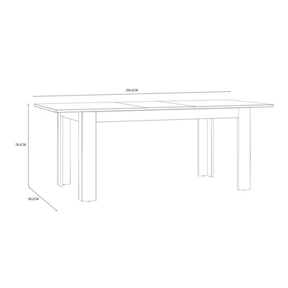 Bramblecroft White and Natural Oak Wood Extending Dining Table