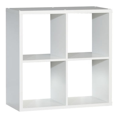 Driftstone Matt White Wood 4 Cube Bookshelf Storage Unit
