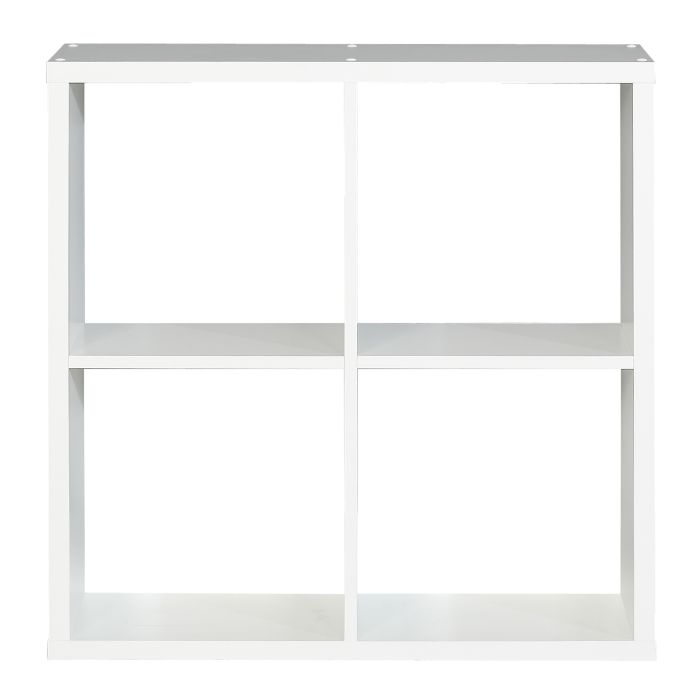 Driftstone Matt White Wood 4 Cube Bookshelf Storage Unit