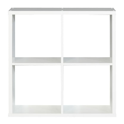 Driftstone Matt White Wood 4 Cube Bookshelf Storage Unit