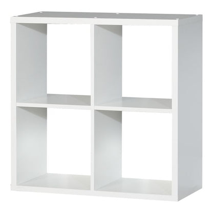 Driftstone Matt White Wood 4 Cube Bookshelf Storage Unit
