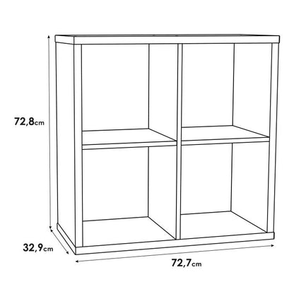 Driftstone Matt White Wood 4 Cube Bookshelf Storage Unit