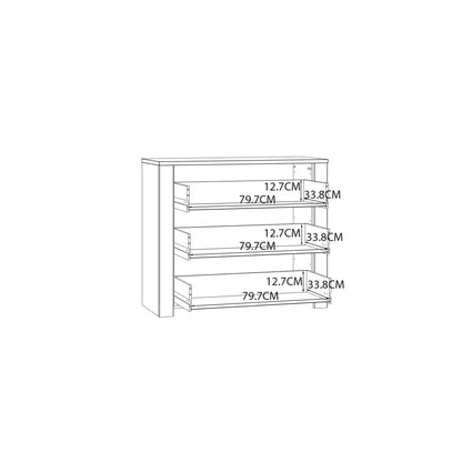 Kyoto White and Natural Oak Wood 3 Drawer Storage Chest