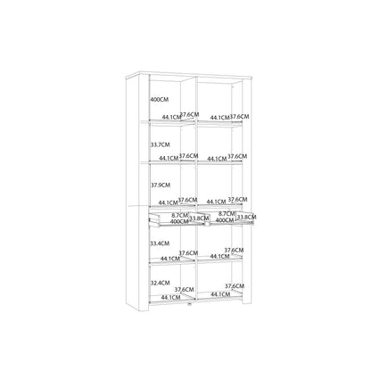 Southampton White and Natural Oak Effect Display Cabinet with LED Lighting 4 Door 2 Drawer