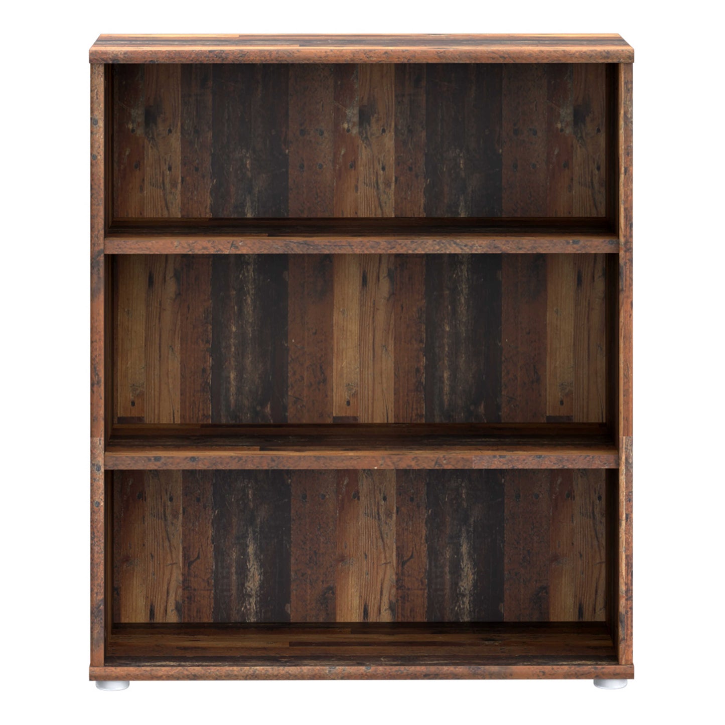 Bucharest Low Wide 2 Shelf Vintage Oak Wooden Bookcase