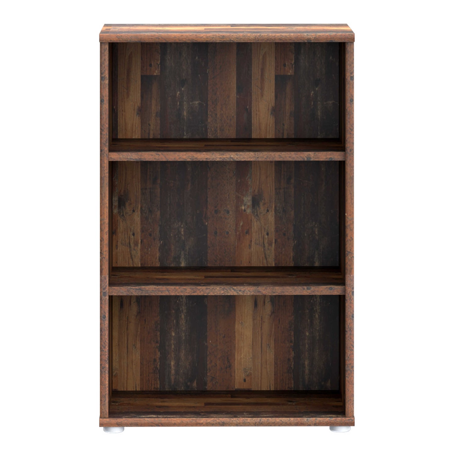 Bucharest Low Narrow 2 Shelf in Vintage Oak Wooden Bookcase