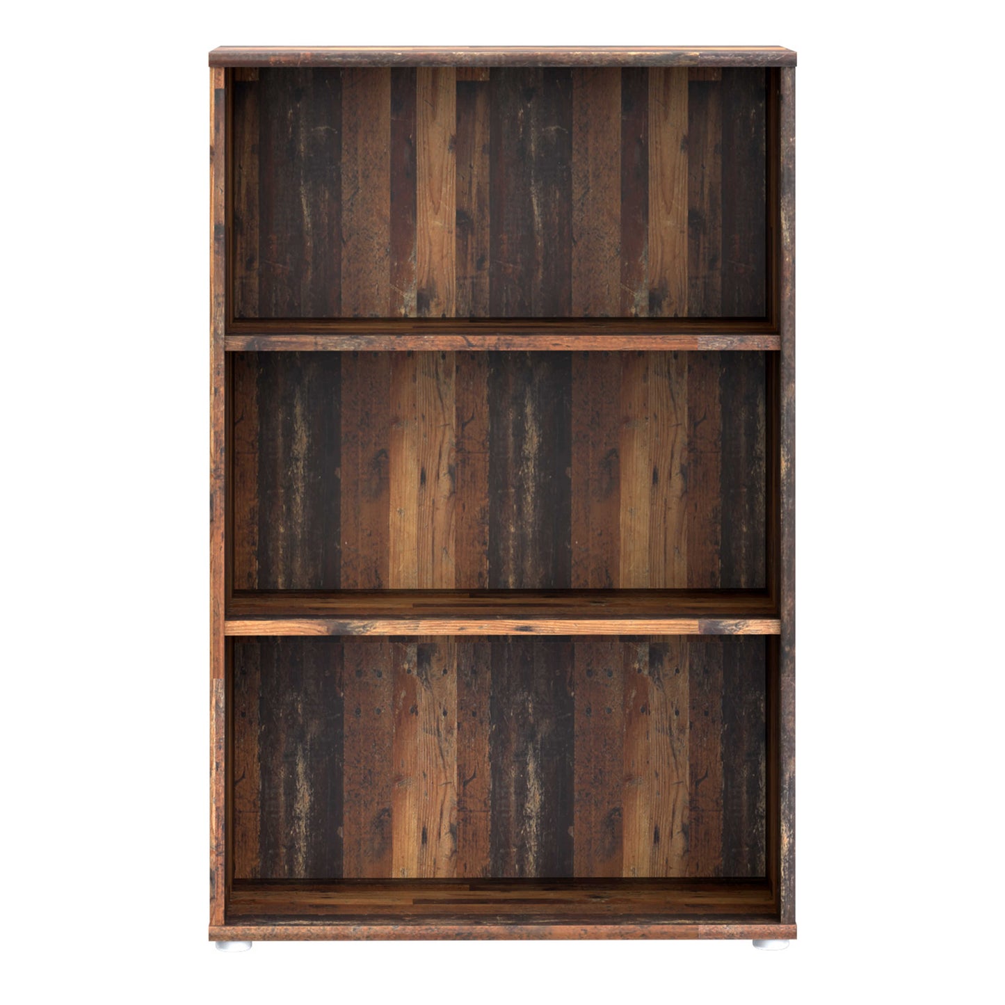 Bucharest Tall Wide 2 Shelf Vintage Oak Wooden Bookcase
