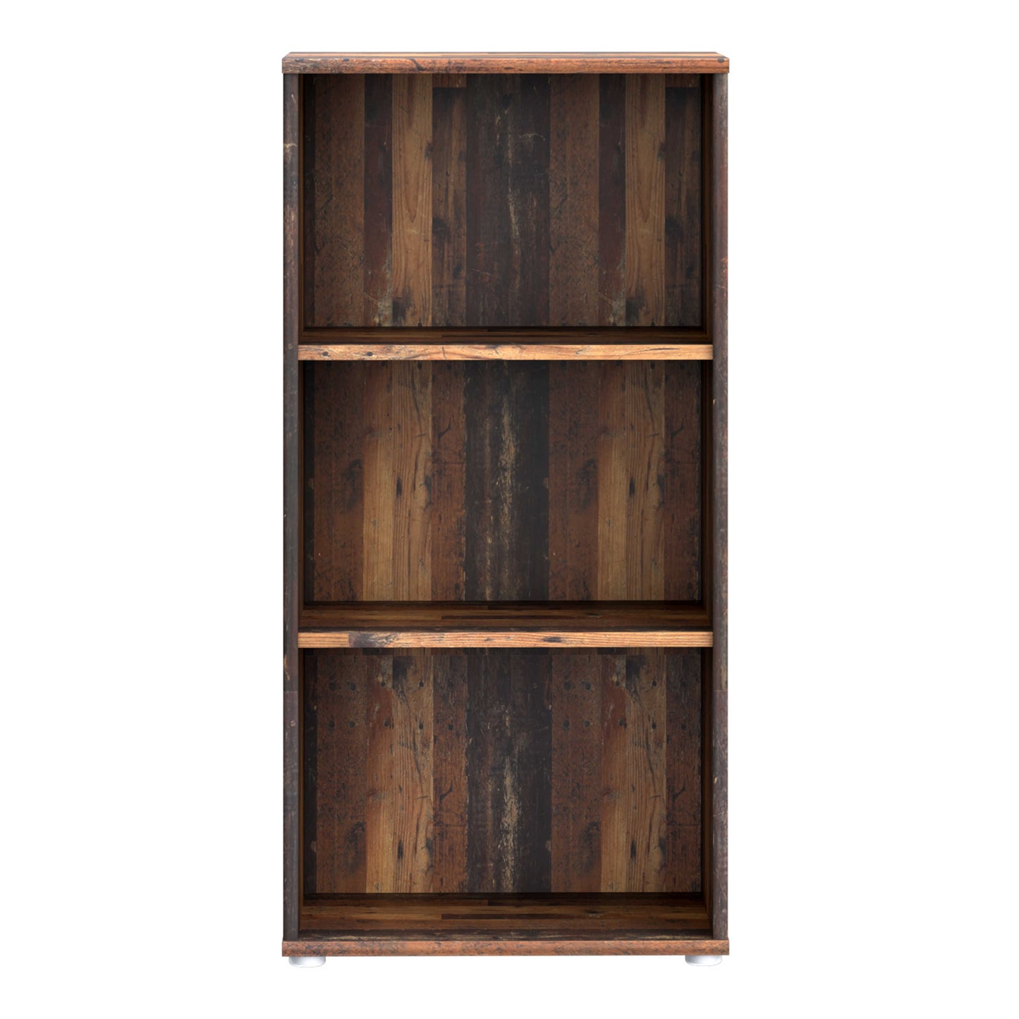 Bucharest Tall Narrow 2 Shelf Vintage Oak Wooden Bookcase