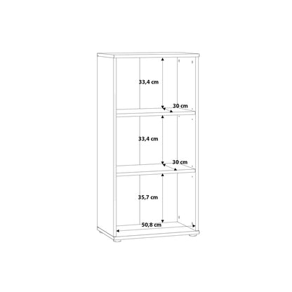 Bucharest Tall Narrow 2 Shelf Vintage Oak Wooden Bookcase