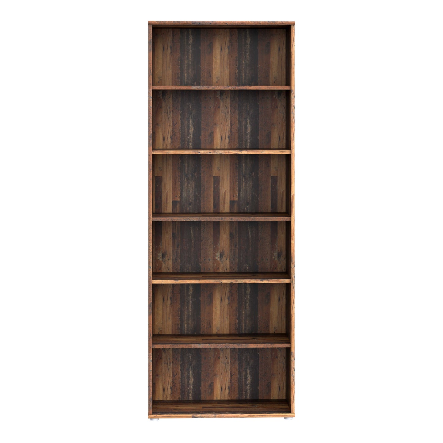 Bucharest Wide 5 Shelf Vintage Oak Wooden Bookcase