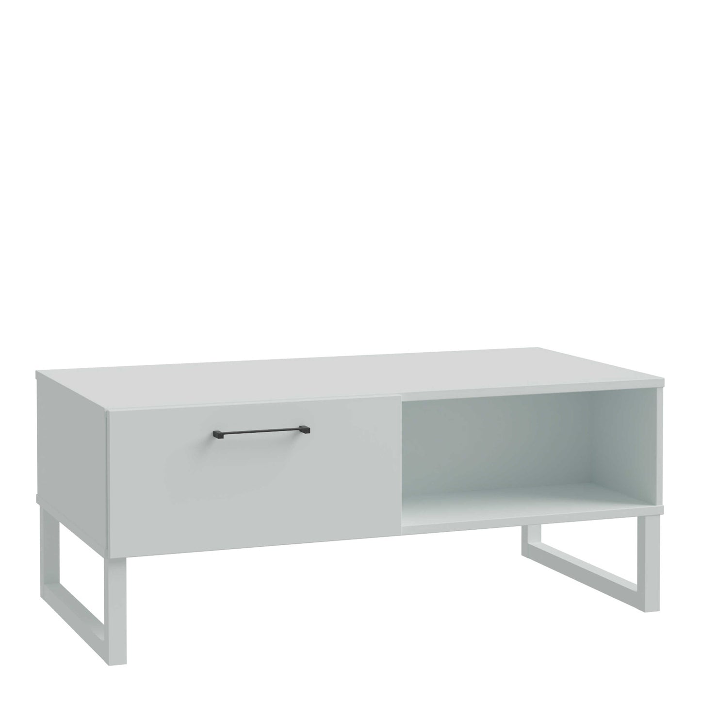 Onyx Light Grey 1 Drawer Coffee Table Open Shelf