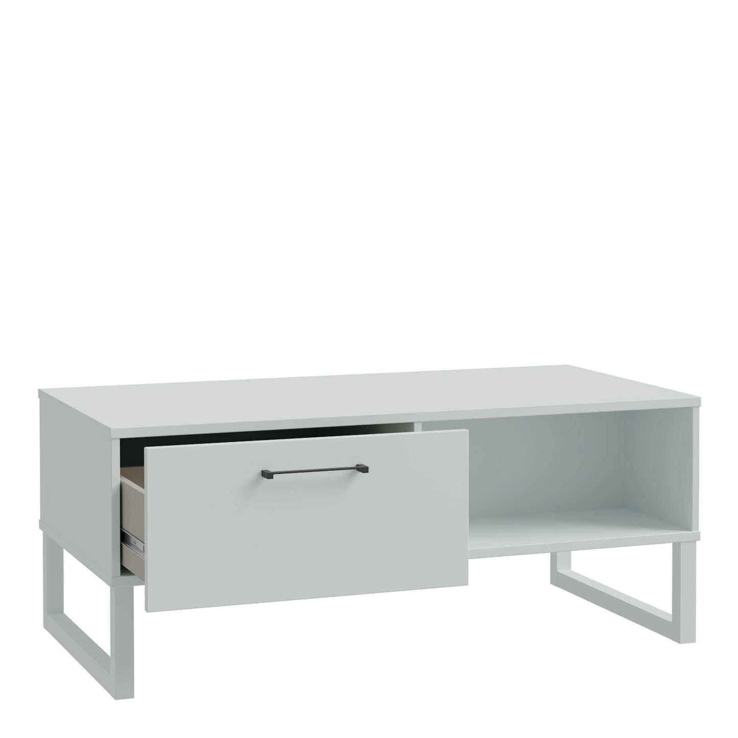 Onyx Light Grey 1 Drawer Coffee Table Open Shelf