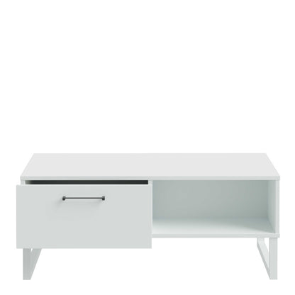 Onyx Light Grey 1 Drawer Coffee Table Open Shelf