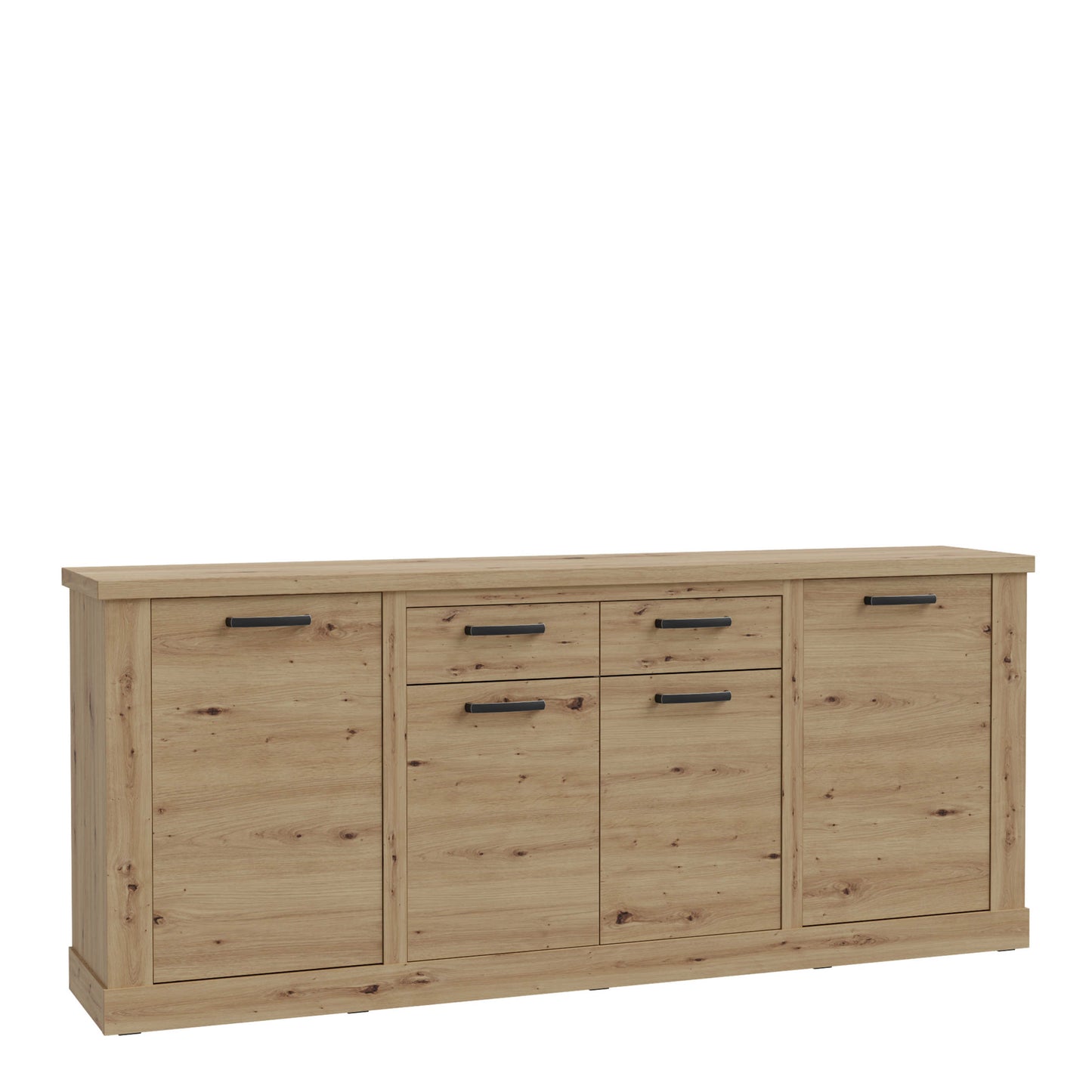Seoul Artisan Oak Wood 4 Door 2 Drawer Sideboard