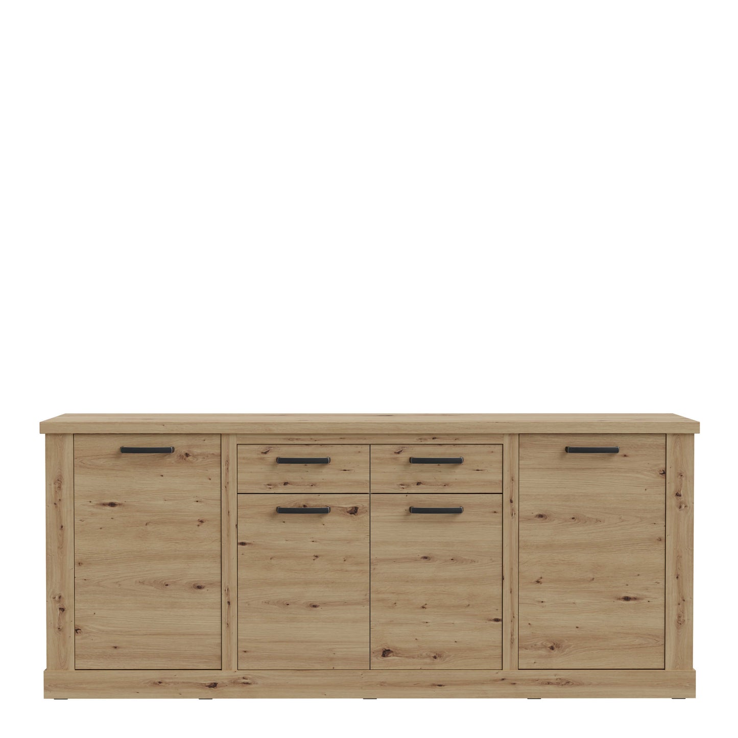 Seoul Artisan Oak Wood 4 Door 2 Drawer Sideboard