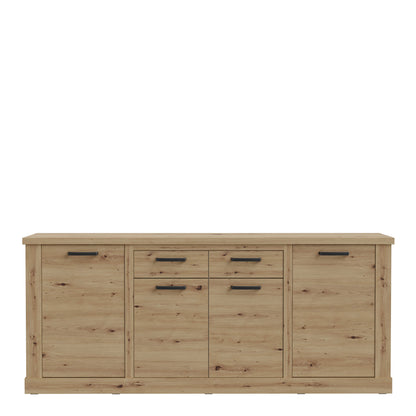 Seoul Artisan Oak Wood 4 Door 2 Drawer Sideboard