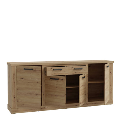 Seoul Artisan Oak Wood 4 Door 2 Drawer Sideboard