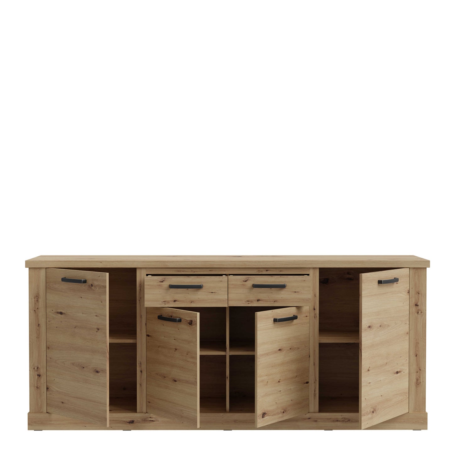 Seoul Artisan Oak Wood 4 Door 2 Drawer Sideboard