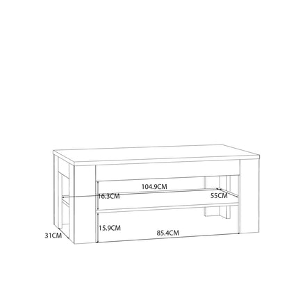 Brimble Oak Coffee Table Bottom Shelf