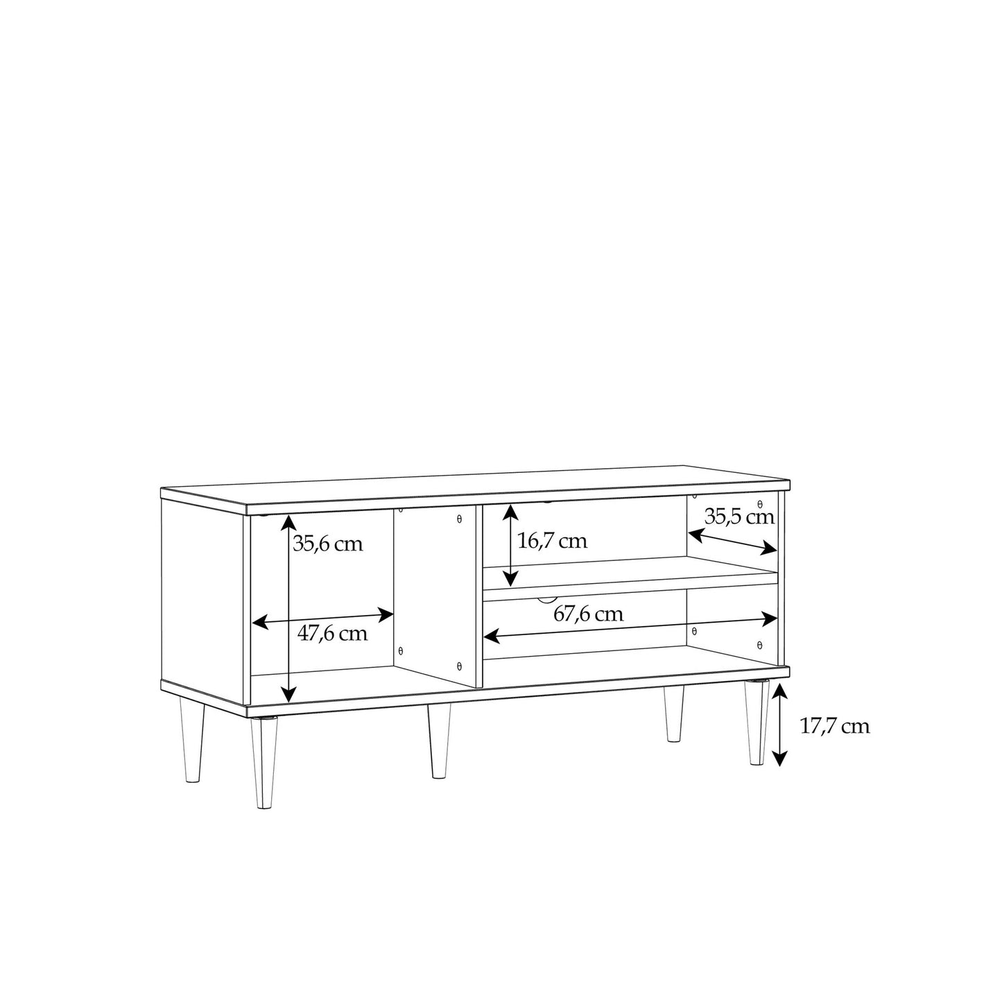 Bergen Rattan TV Unit Natural Weave Detail 1 Door 2 Shelves