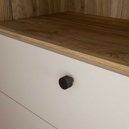 Oslo Industrial Cream and Oak TV Unit with 2 Doors 1 Drawer