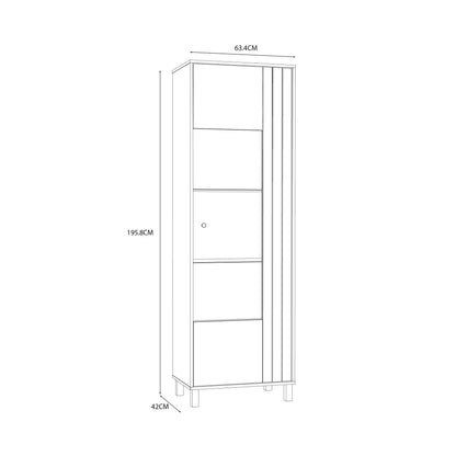 Pandrup Glass Door Display Cabinet in Cream and Oak