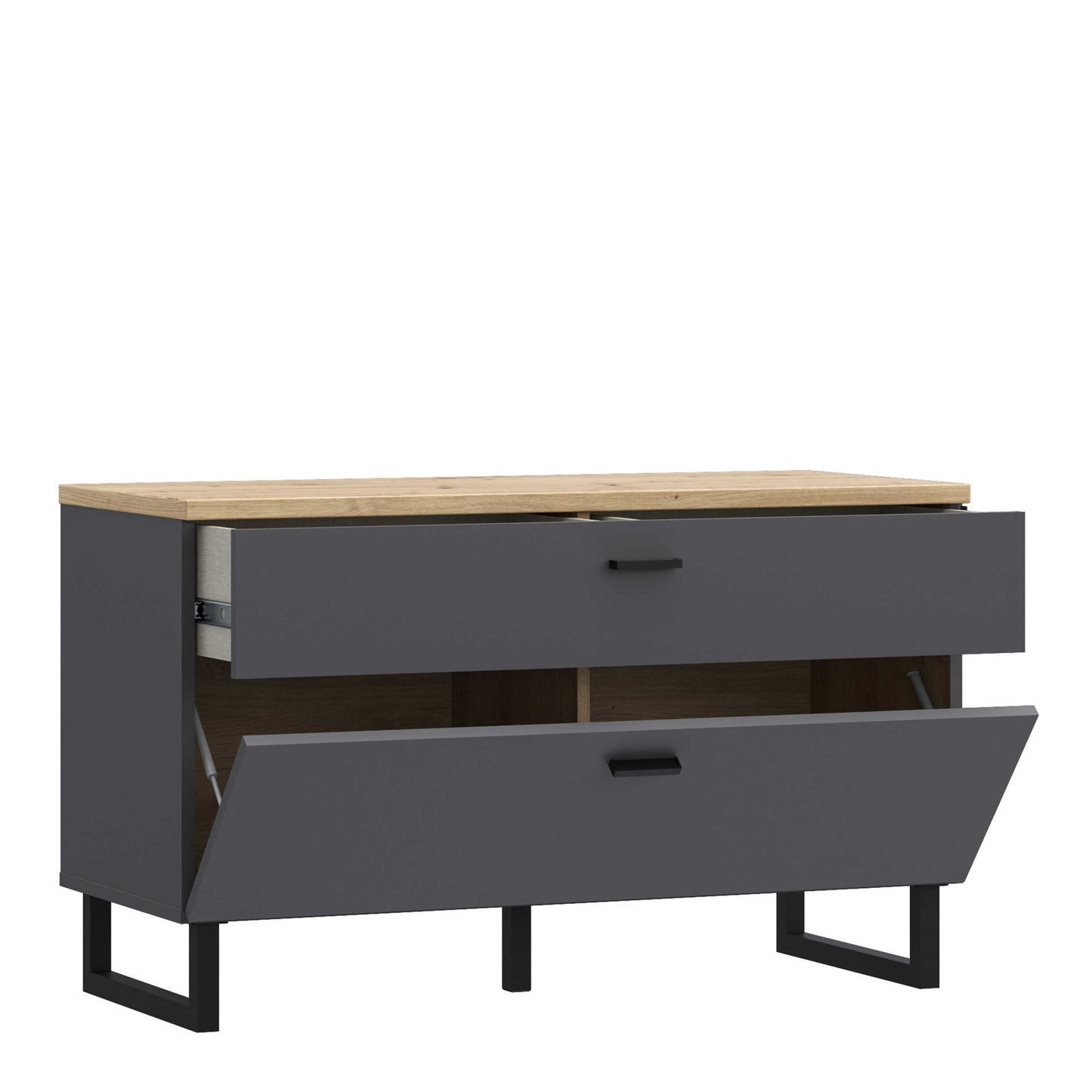 Gothenburg Grey and Oak TV Unit 1 Door 1 Drawer
