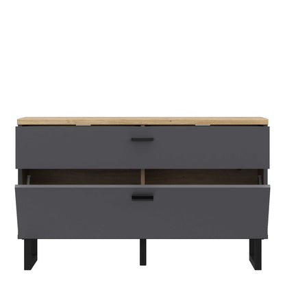 Gothenburg Grey and Oak TV Unit 1 Door 1 Drawer