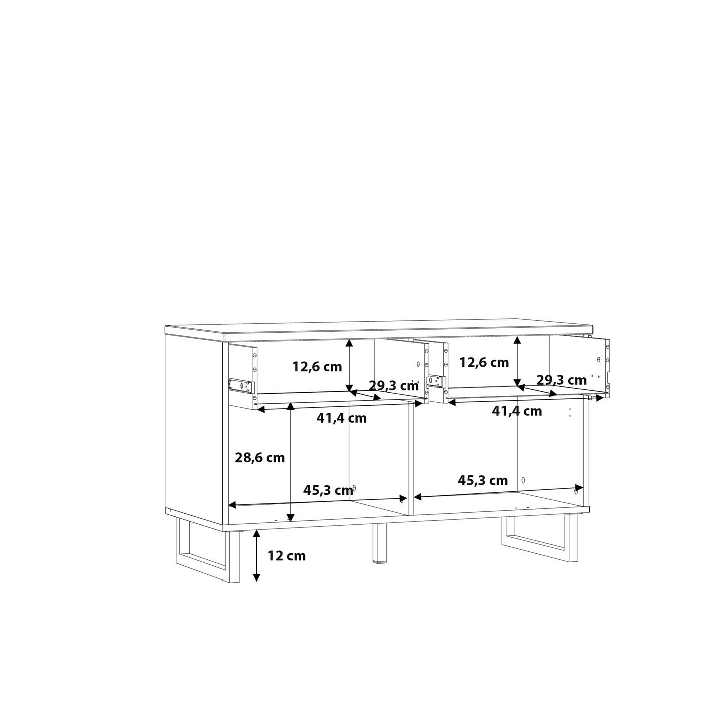 Gothenburg Grey and Oak TV Unit 1 Door 1 Drawer