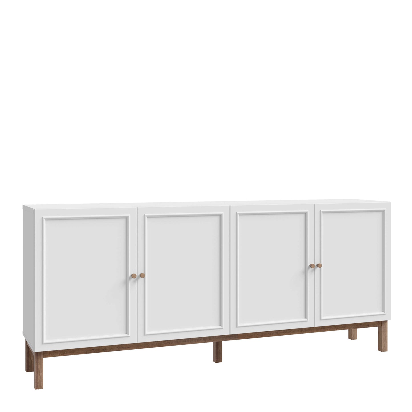 Sofia Light Grey and Oak Wood 4 Door 1 Drawer Sideboard