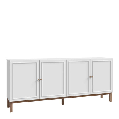 Sofia Light Grey and Oak Wood 4 Door 1 Drawer Sideboard