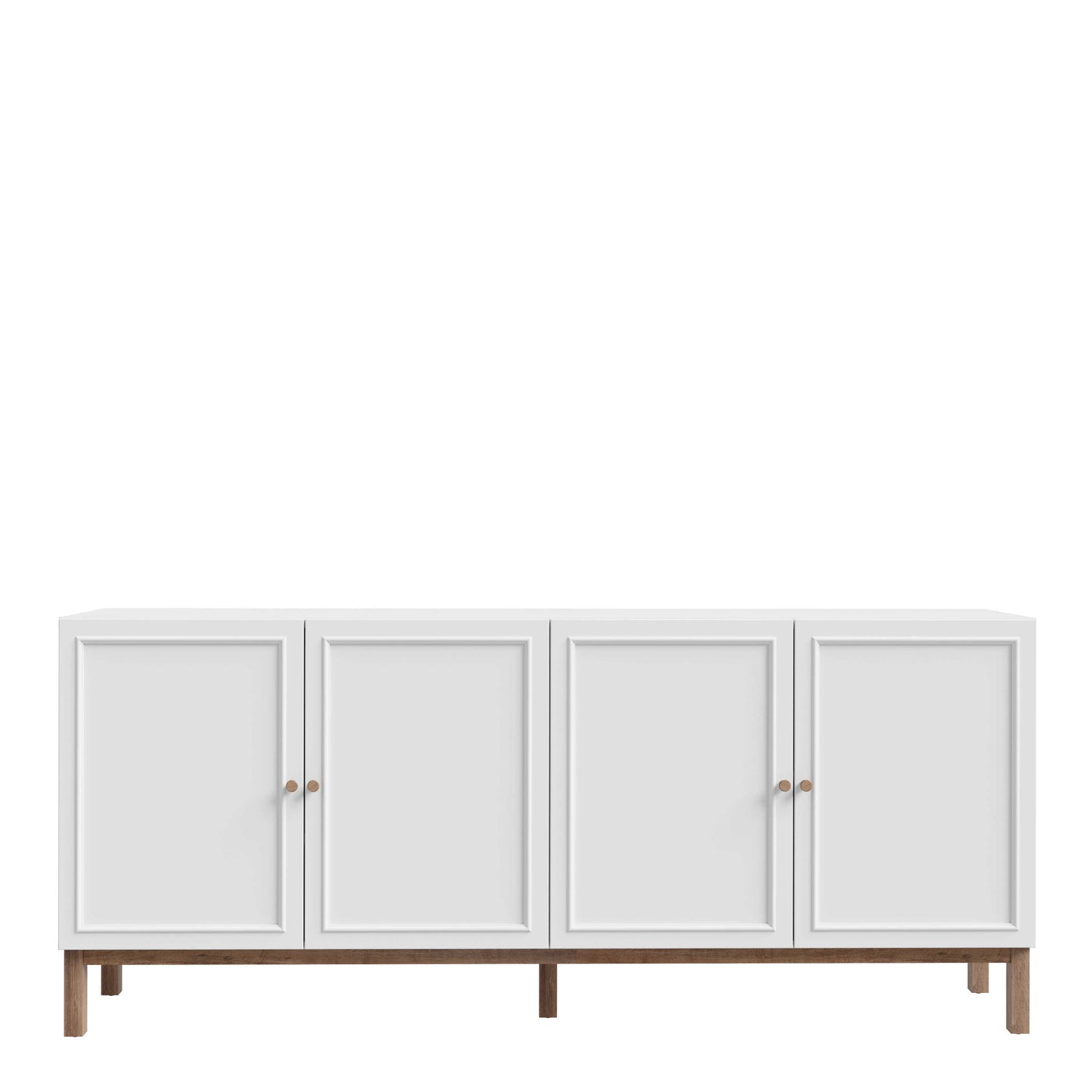 Sofia Light Grey and Oak Wood 4 Door 1 Drawer Sideboard